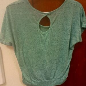 Green Keyhole Back Top